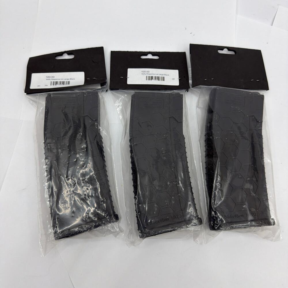 Lot of 3 Gelly Magazine M4 Large Black Gel Blaster Magazines Sealed - Picture 2 of 5